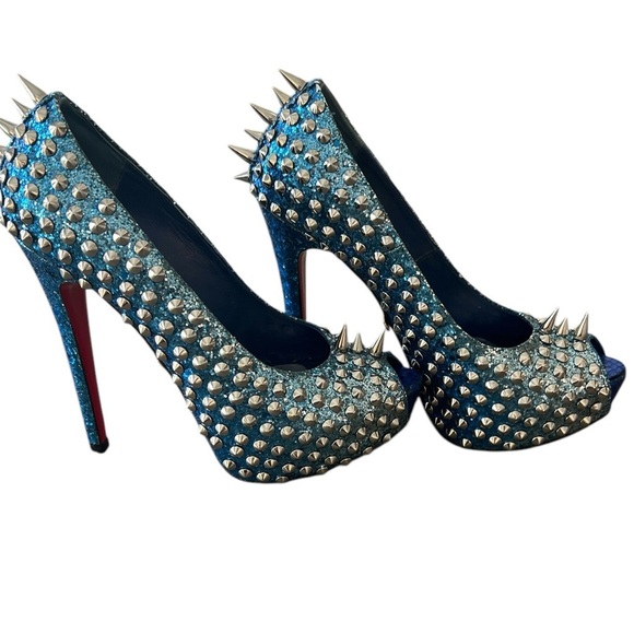 Roberto Fabiani Italian Sequin & Metal Stud 
Heels Size 36.5 (Italy) 6-6.5 - Picture 1 of 8